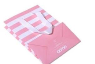 Pink & White Printed Paper Bag