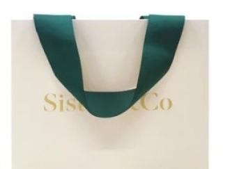 White & Green Paper Shopping Bags