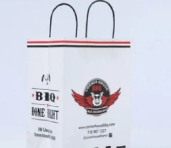 White Printed Paper Carry Bag