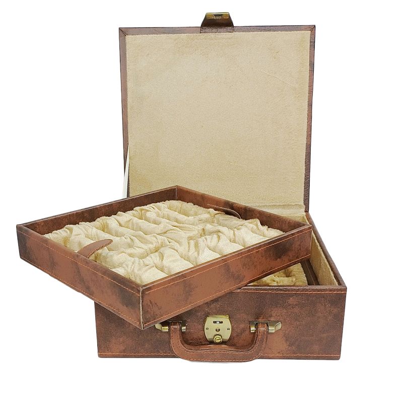 Brown Leatherette Chess Box (4