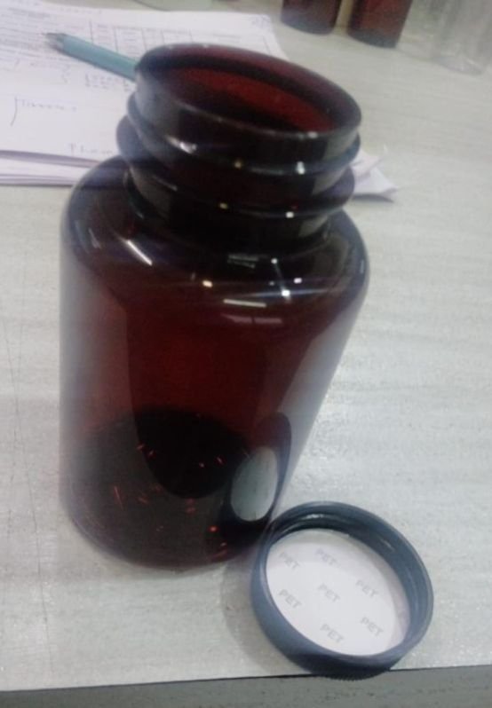175cc Amber PET Tablet Container With Screw Cap With Wad