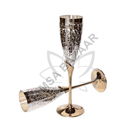 Silver Plated Brass Wine Glass Set