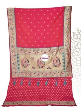 Ladies Lotus Stern Silk Assam Saree