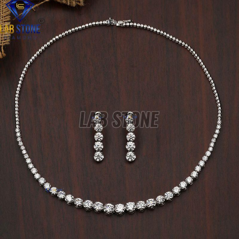 Party Wear Diamond White Gold Necklace Set