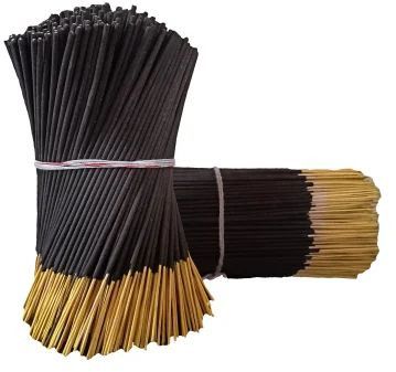 9 Inch Black Raw Incense Stick