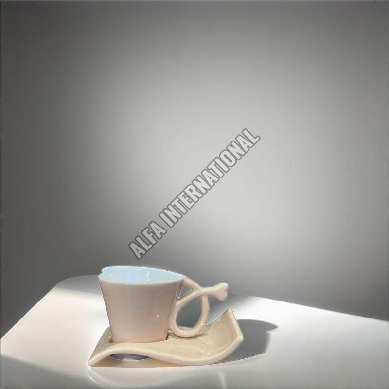 Heart Mug with Slope Saucer