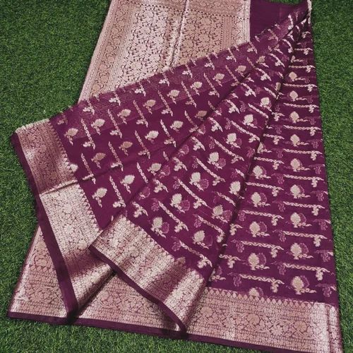 Banarasi Purple Semi Georgette Saree