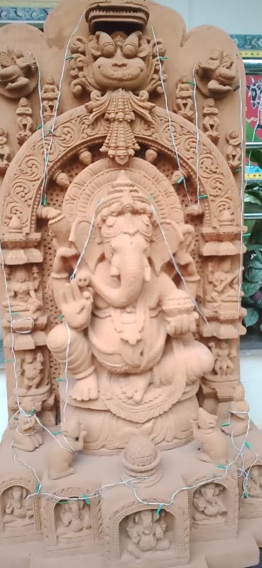 Pink Sandstone Ganesh Statue