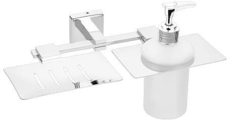 Orchid Chrome Plated Soap Dish With Liquid Soap Dispenser