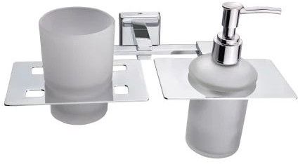 Orchid Chrome Plated Tumbler Holder With Liquid Soap Dispenser