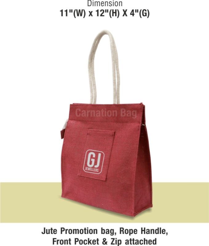 11x12x4 Inch Jute Promotional Bag