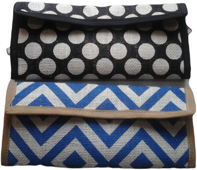 Printed Jute Clutch Bag