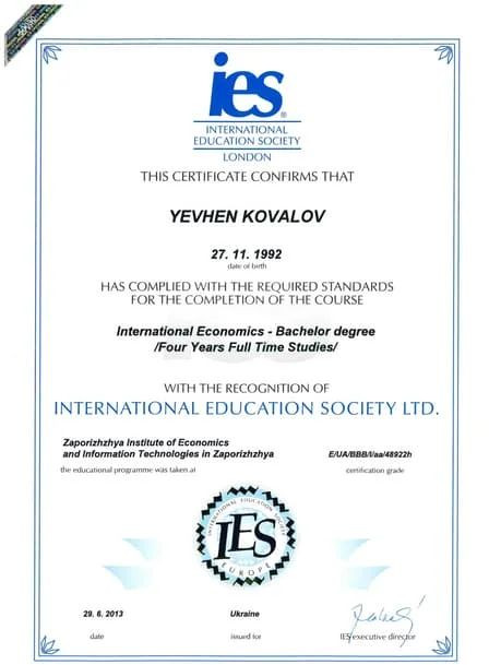 IES Certificate Service