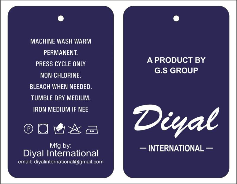 Printed Garment Hang Tag