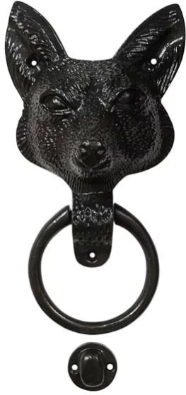 Fox Ring Black Antique Iron Door Knocker