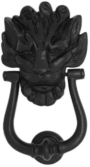 Loin Face Black Antique Iron Door Knocker