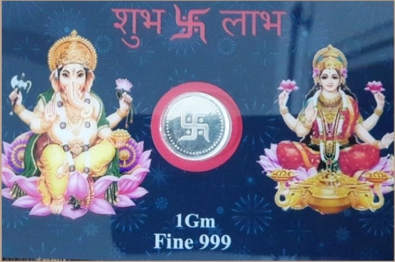 999 Silver Coin Goddess Laxmi Swastik God