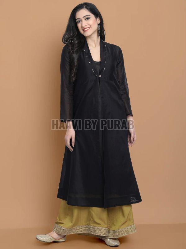 Ladies Front Open Kurta with Farshi Palazzo