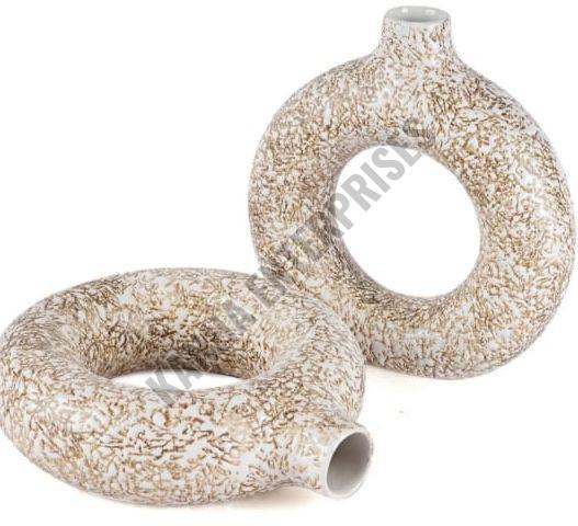 Handmade Ring Shape Ceramic Flower Vase (Size 6 inch)