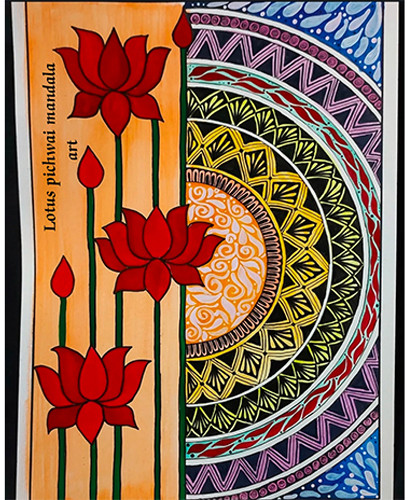 Lotus Pichwai Mandala Art