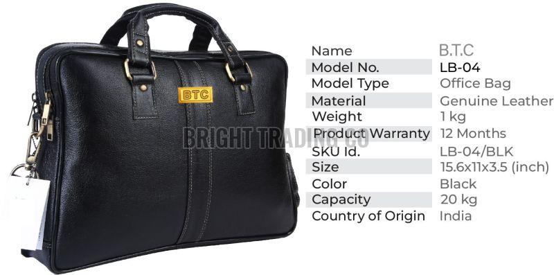 Black Leather Laptop Bag