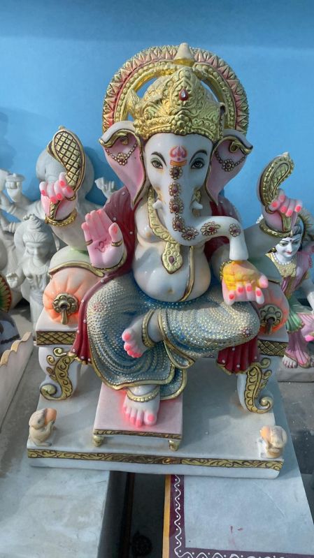 Multicolor Marble Ganesh Statue