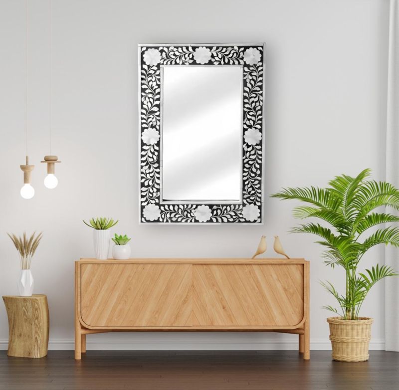 Bone Inlay Rectangular Wall Mirror