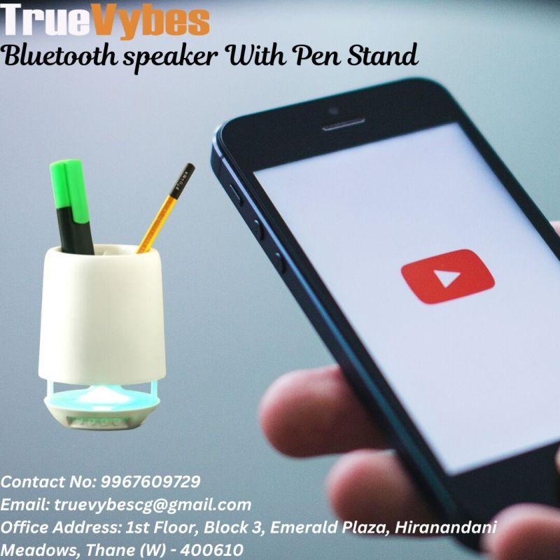 Pen Stand With Bluetooth Speaker