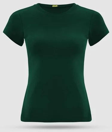 Ladies Green Plain T Shirt