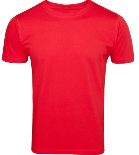 Mens Red Round Neck T Shirt