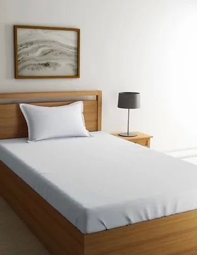 Single Plain White Cotton Bedsheet