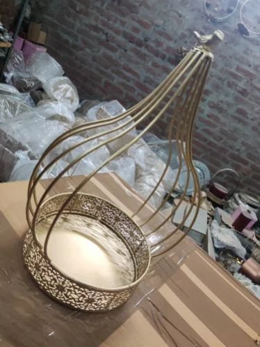 Golden Metal Cage Hamper