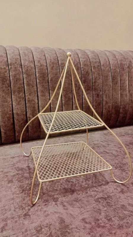 Golden  Metal Two-Tier Hamper