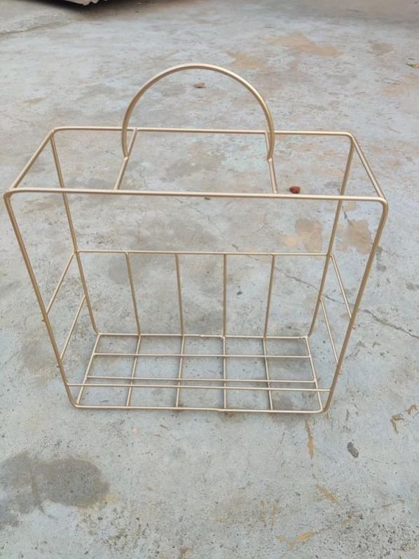 Rectangular Golden Metal  Basket