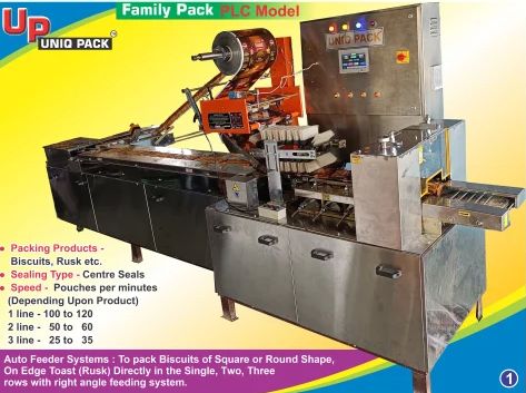 PLC Model Family Pack Biscuit and Rusk Packaging Machine