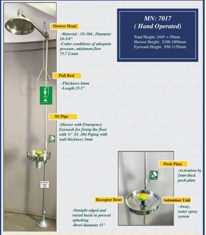 Stainless Steel  Safety Shower