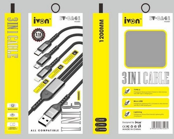 Ivon Black USB Cable