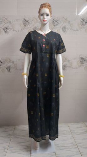 Ladies Black Frock Type Cotton Nighty