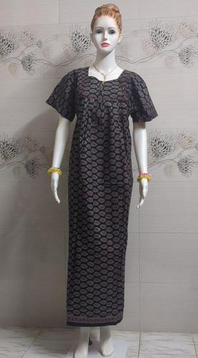 Ladies Black Jaipuri Cotton Nighty