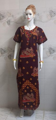 Ladies Purple Kalamkari Cotton Nighty