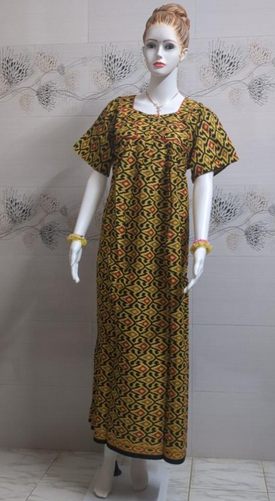 Ladies Yellow Jaipuri Cotton Nighty