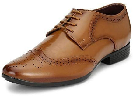 Mens Brown Lace Up Oxford Brogue Shoes