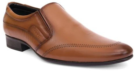 Mens Tan Slip On Formal Loafers Shoes