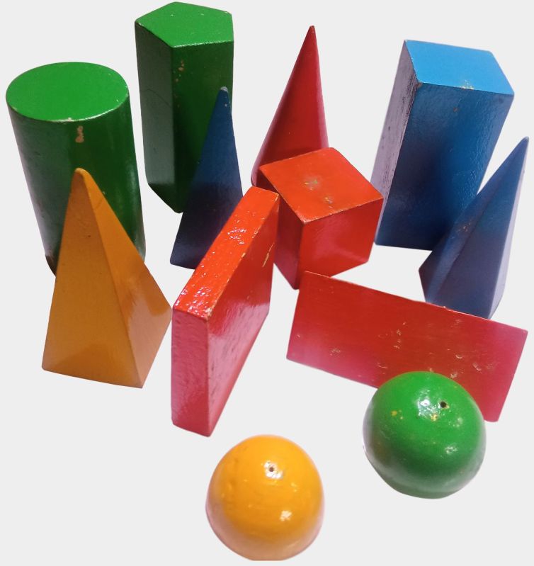 TE-50 Multicolor Wooden 3D Geometrical Shape Toy