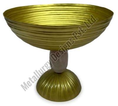 Brass & Stone Decorative Bowl with Stand