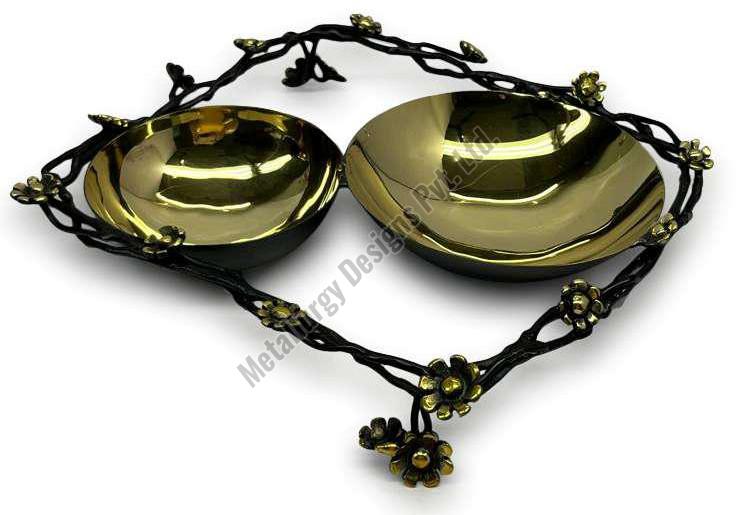 Cluster Stylish Brass Serving Bowl Set