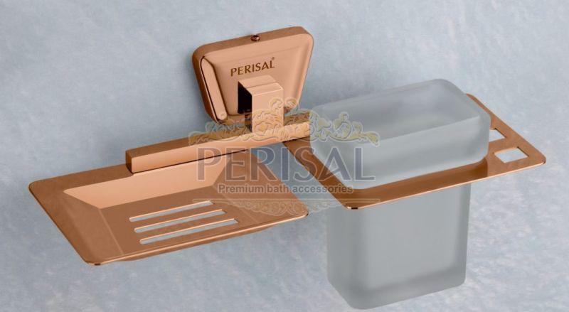 Groovy Rose Gold Soap Dish & Tumbler Holder