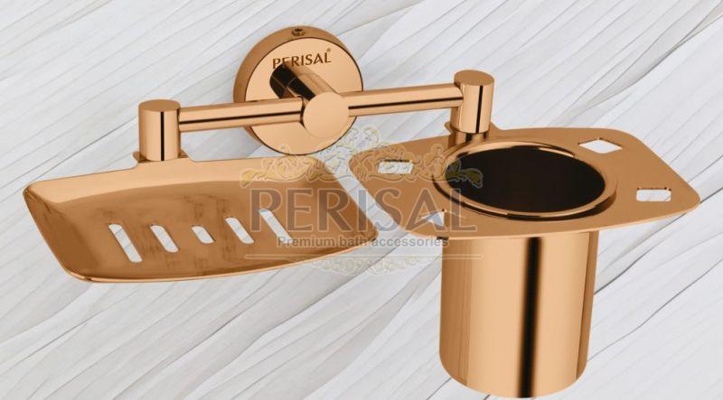 Prisma Rose Gold Soap Dish & Tumbler Holder