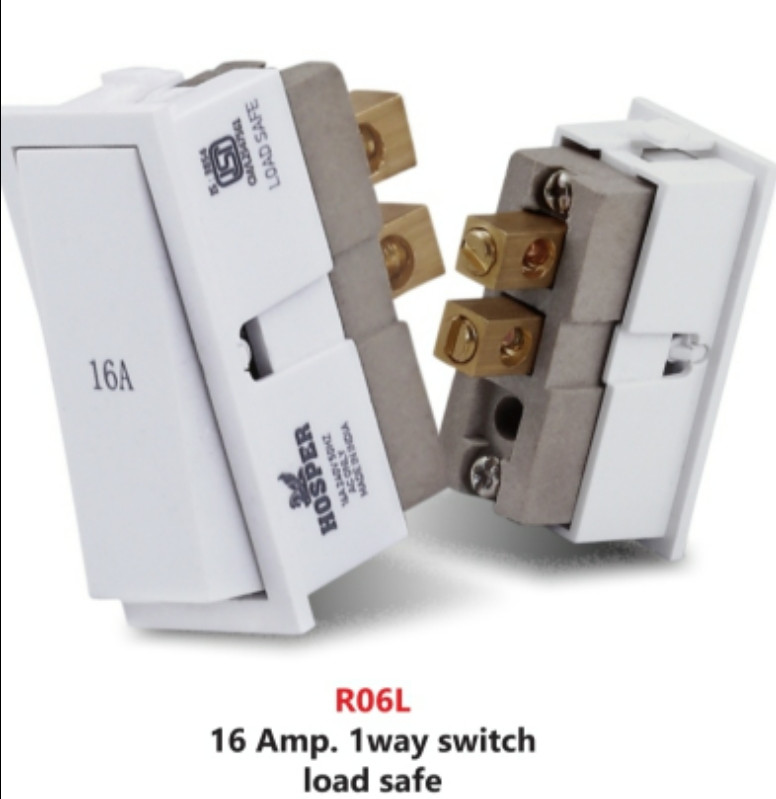 Hosper 16A 1 Way Load Safe Modular Switch