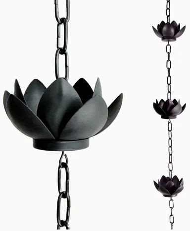 Black Lotus Rain Chains